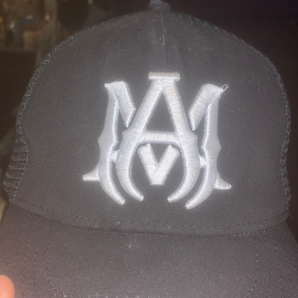 Amiri black and white, adjustable sized trucker hat